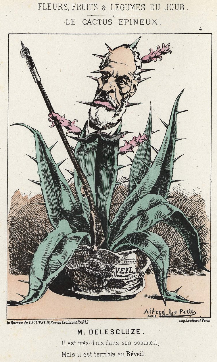 Le Cactus Spineux: Cartoon on Louis Charles Delescluze - ill. from 