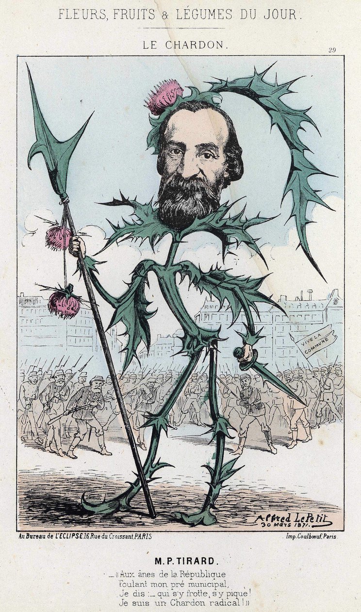 Le Thistle: caricature about P. Tirard - illustration from 30/03/1871 in 