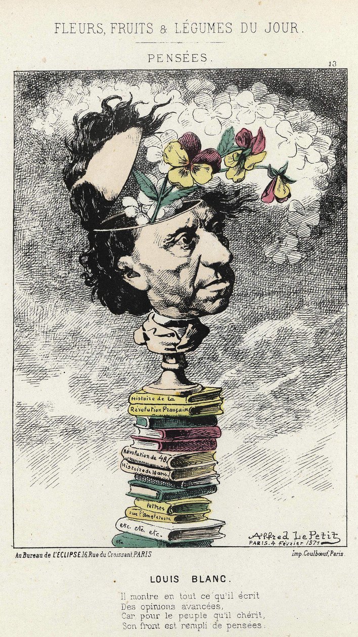 Thoughts: Cartoon on Louis Blanc - illustration from 04/02/1871 in 
