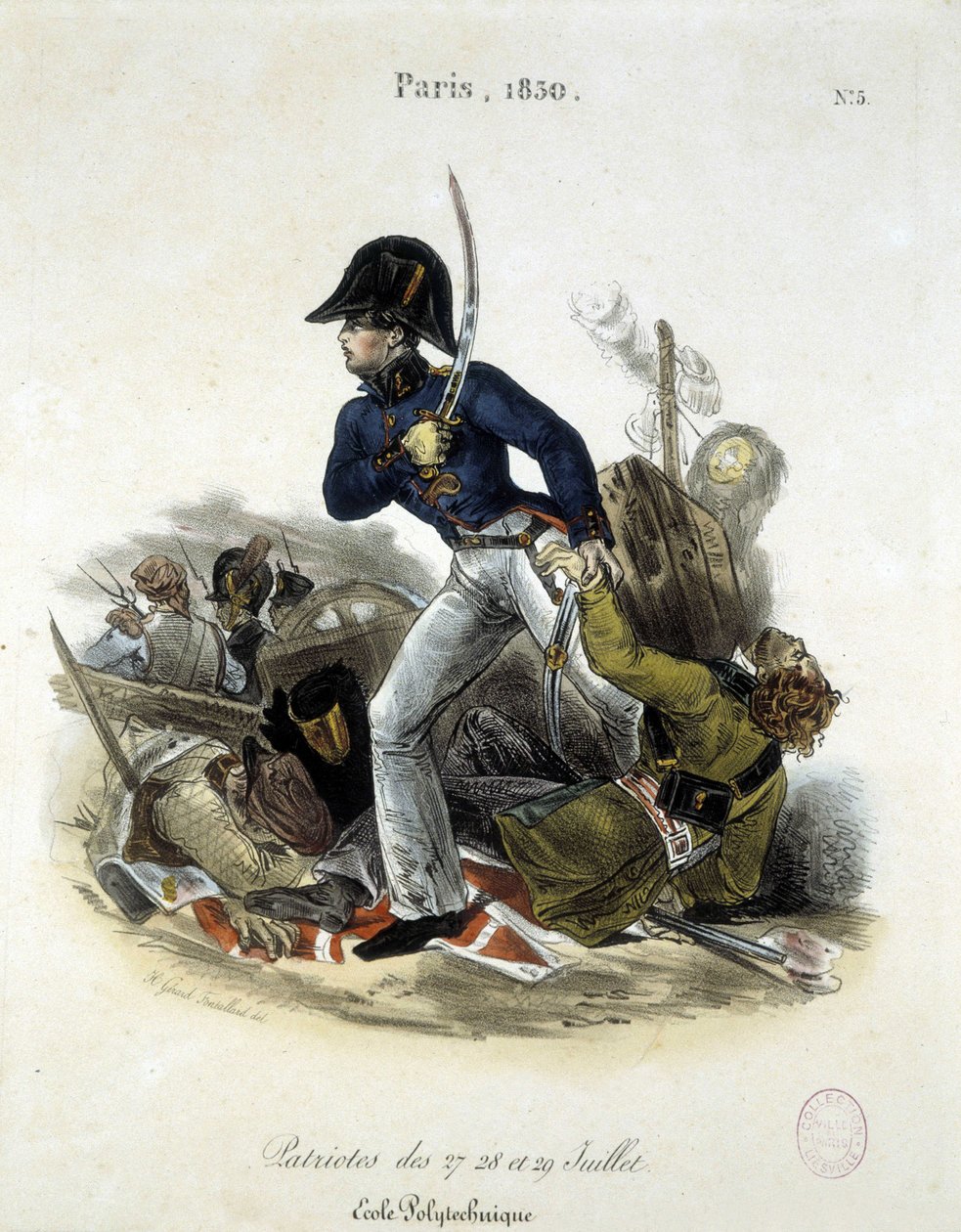 Polytechnician During the Revolution of 1830 by Lemercier by Alfred Leon Lemercier
