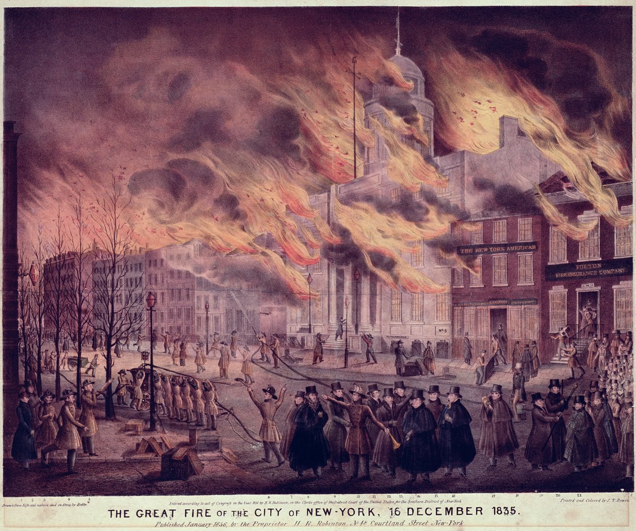 The Great Fire of New York, 1835 by Alfred M. Hoffy