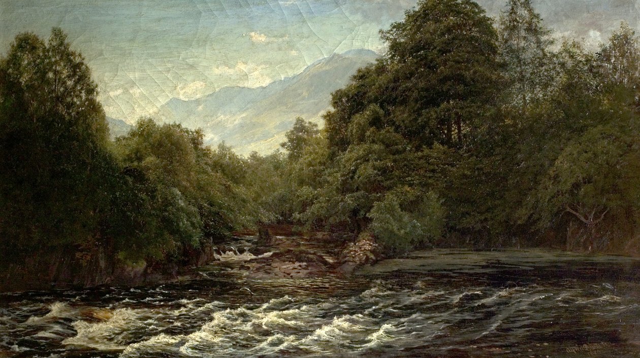 The Salmon Pool (Salmon Pool on the Spean, Scotland) by Alfred Pizzey Newton