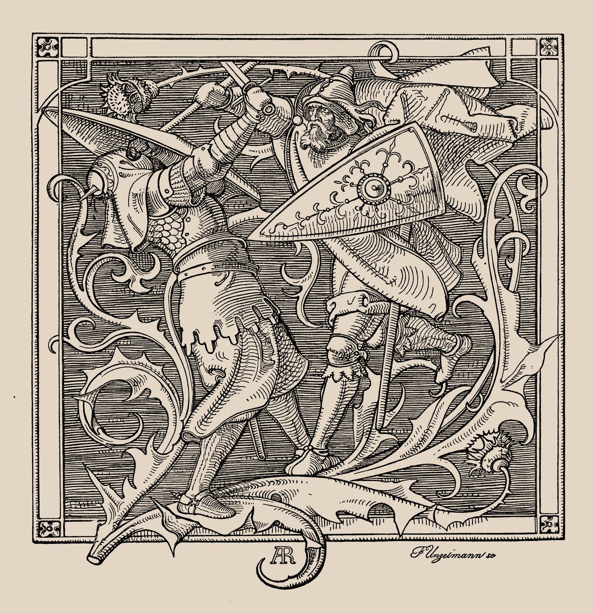 Die Nibelungen. Hagen of Troneck kills Iring by Alfred Rethel