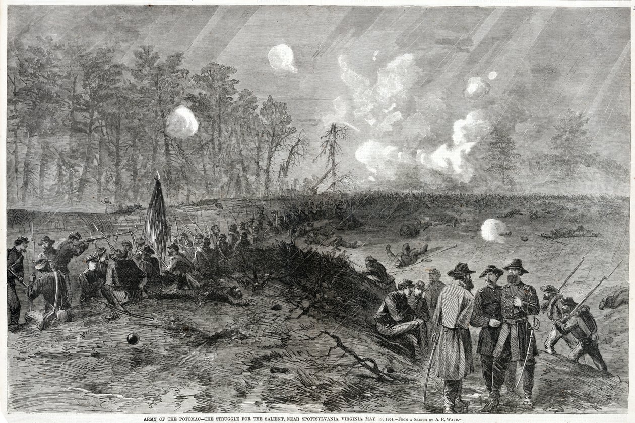 Army of the Potomac--The Struggle for the Salient, near Spottsylvania, Virginia. May 12, 1864, from Harper
