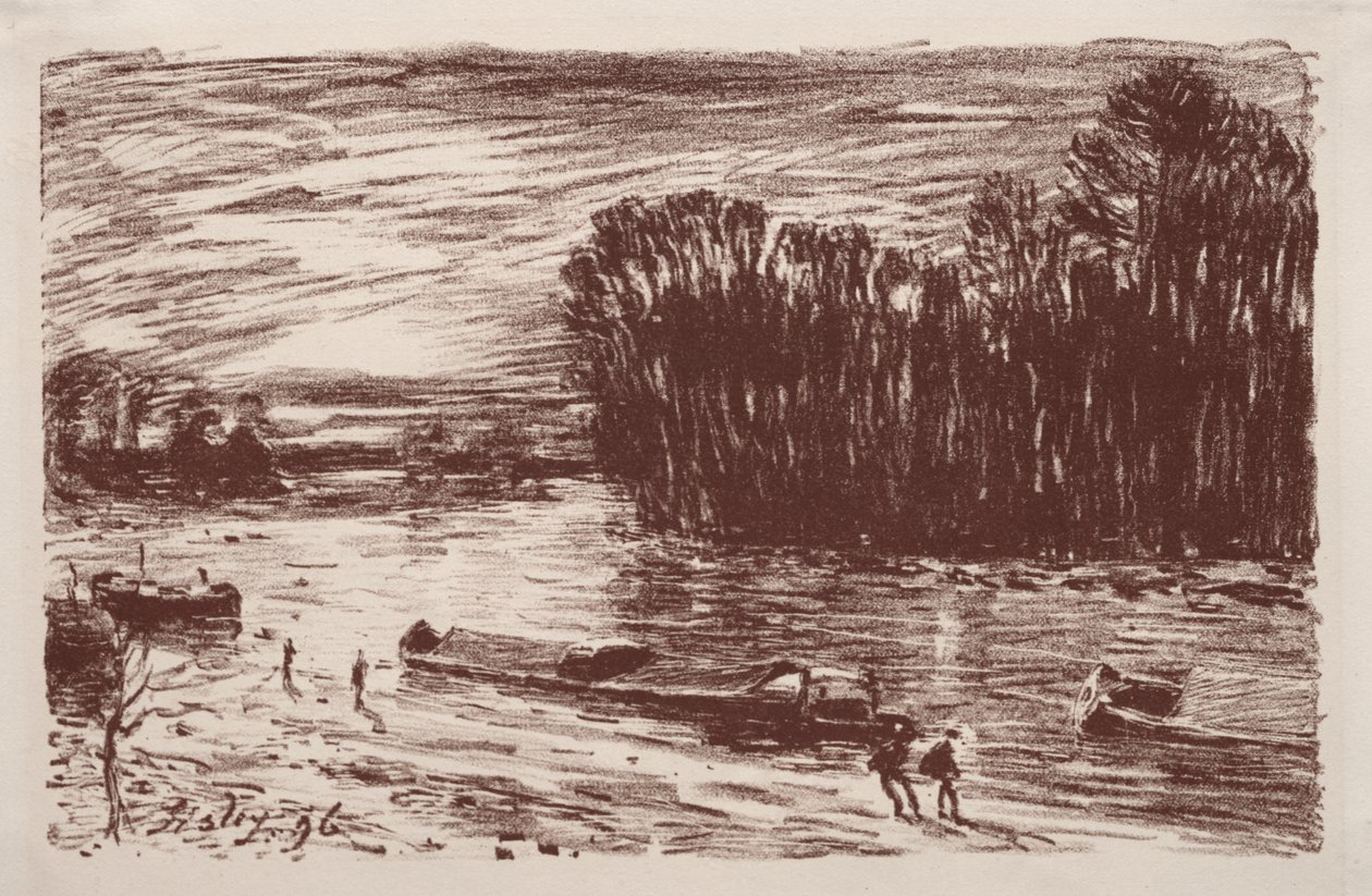 Banks of the Loing, near Saint-Mammès by Alfred Sisley