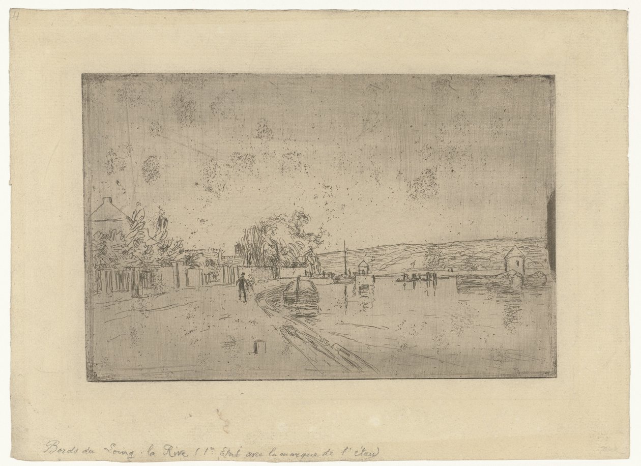View of the River Loing with Boats from the Shore by Alfred Sisley