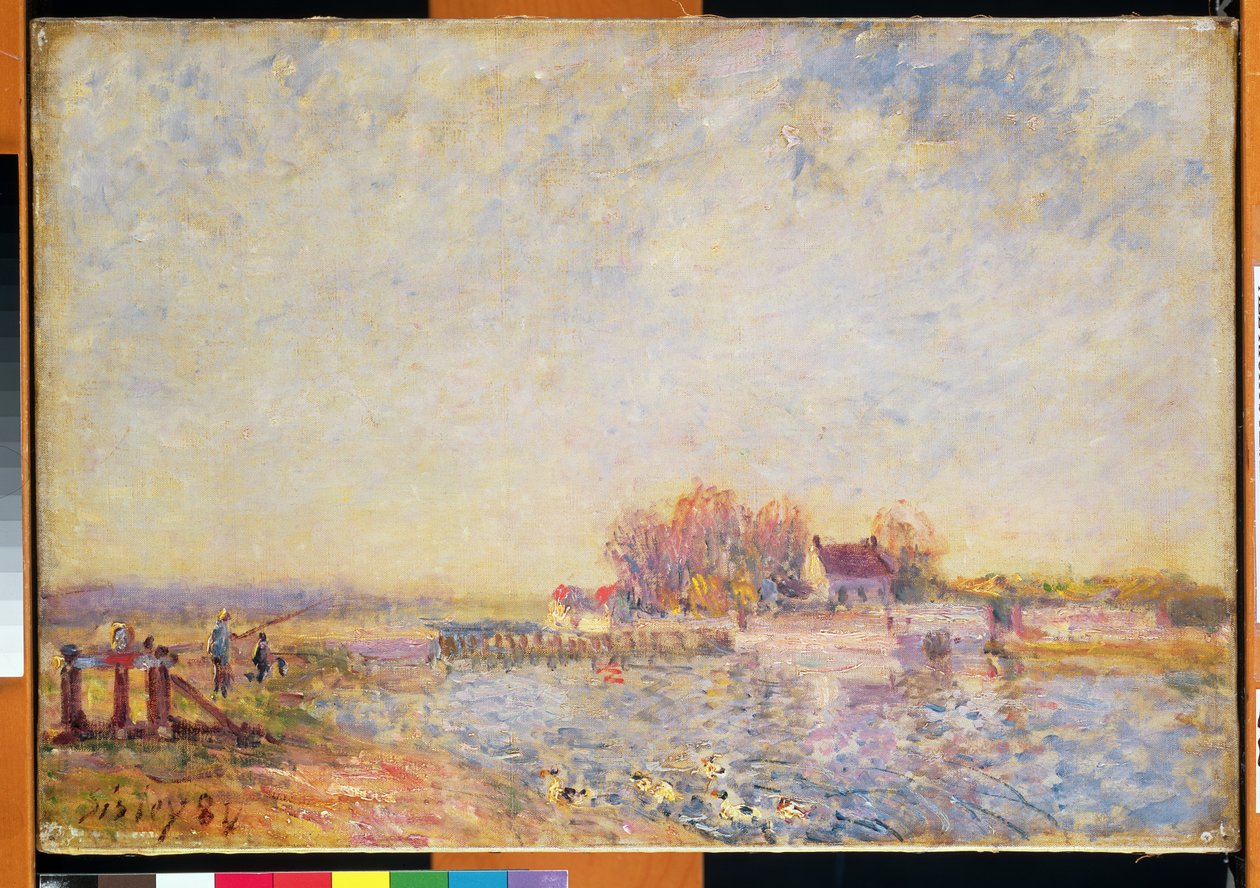 River Scene with Ducks by Alfred Sisley