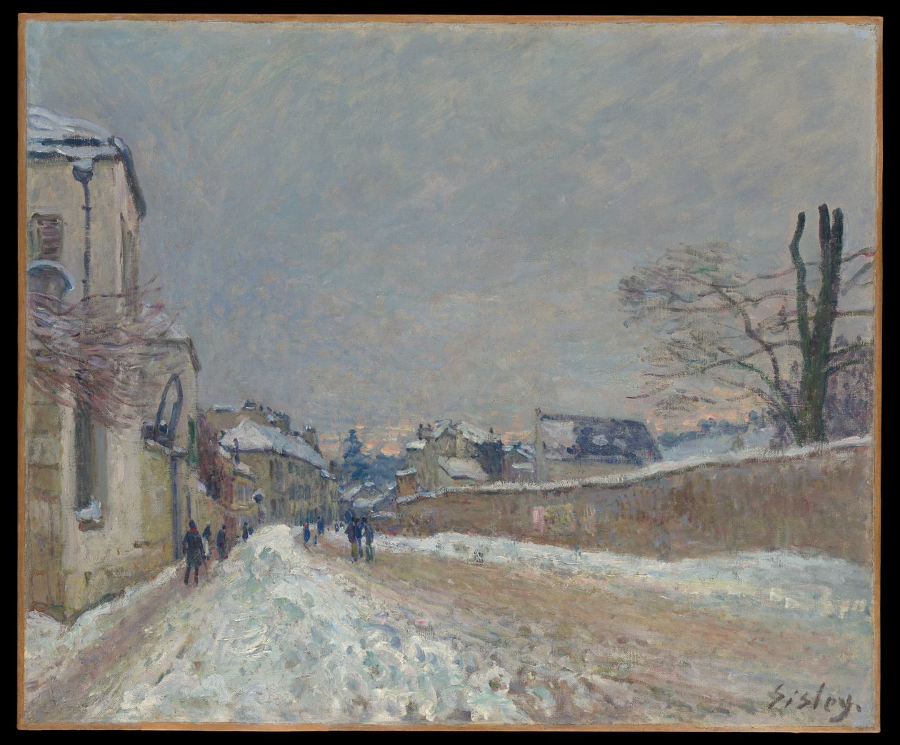 Rue Eugène Moussoir at Moret: Winter by Alfred Sisley