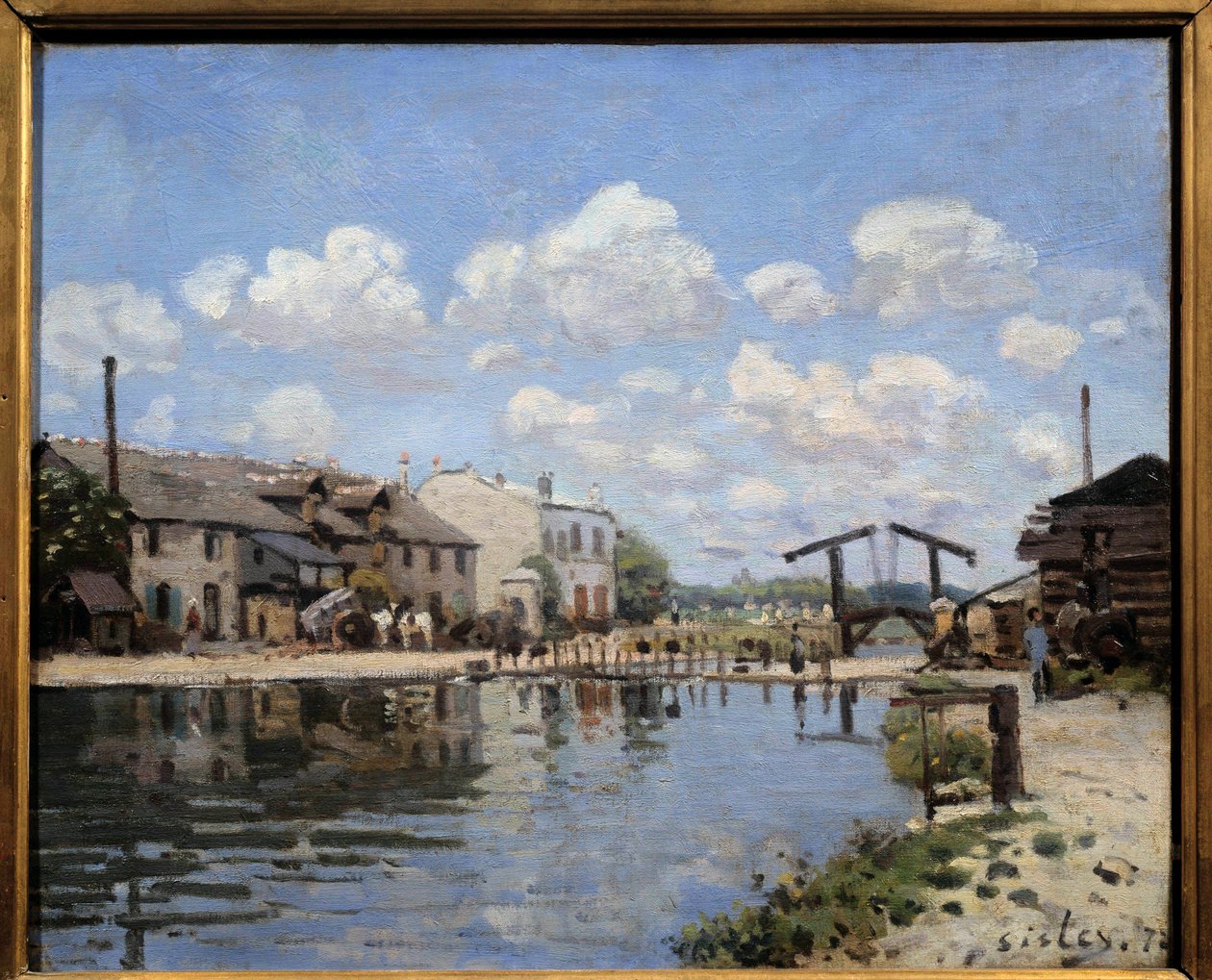 The Canal Saint Martin in Paris in 1872 (View of the lock) by Alfred Sisley
