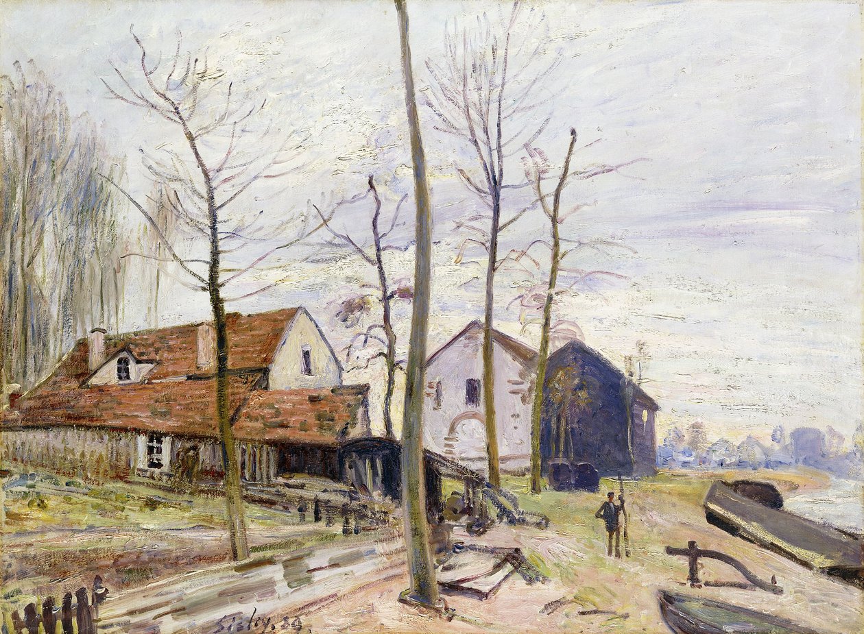 The Mills of Moret, with Rising Sun, 1889 by Alfred Sisley