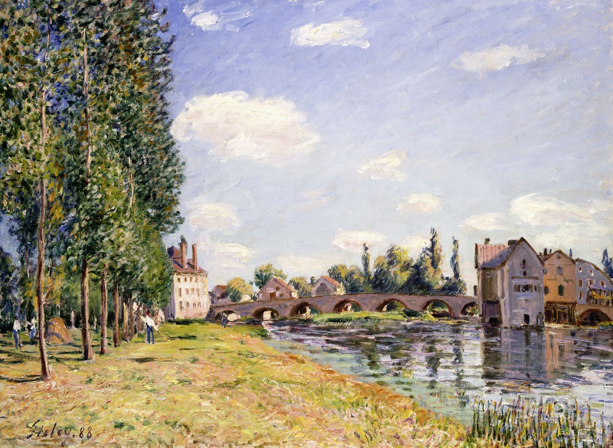 The Moret Bridge in the summer by Alfred Sisley