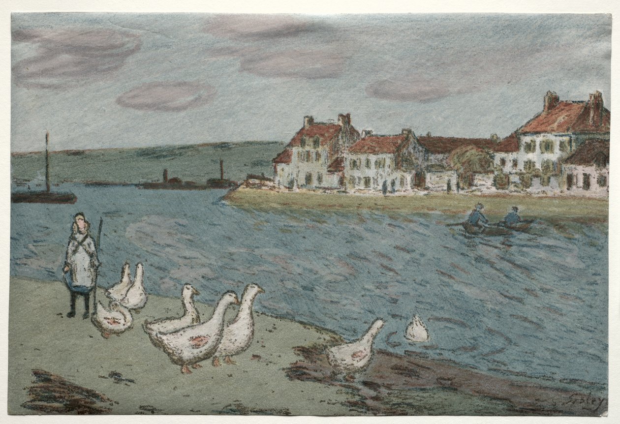 The River Bank or Geese by Alfred Sisley