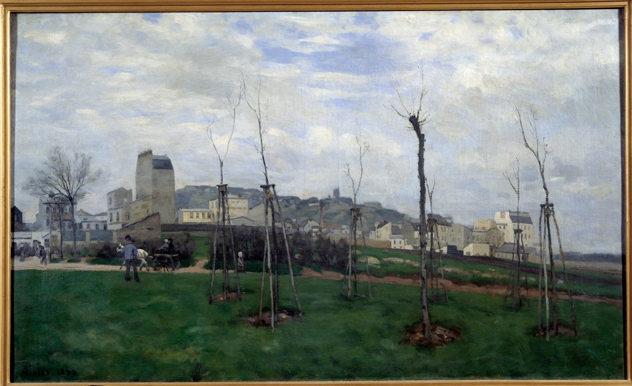 View of Montmartre Taken from the Flower City at the Batignolles by Alfred Sisley