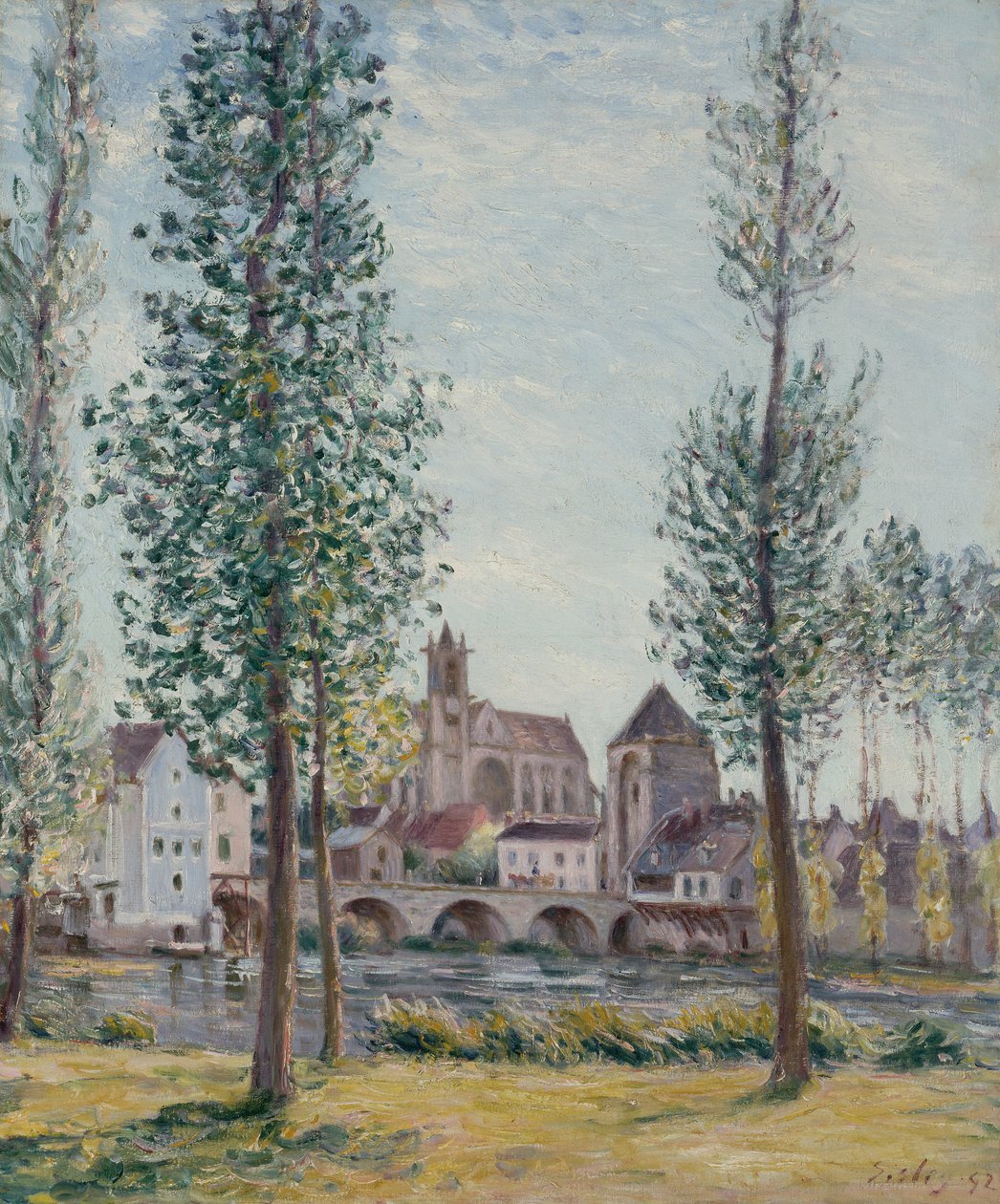 View of Moret sur Loing through the Trees by Alfred Sisley
