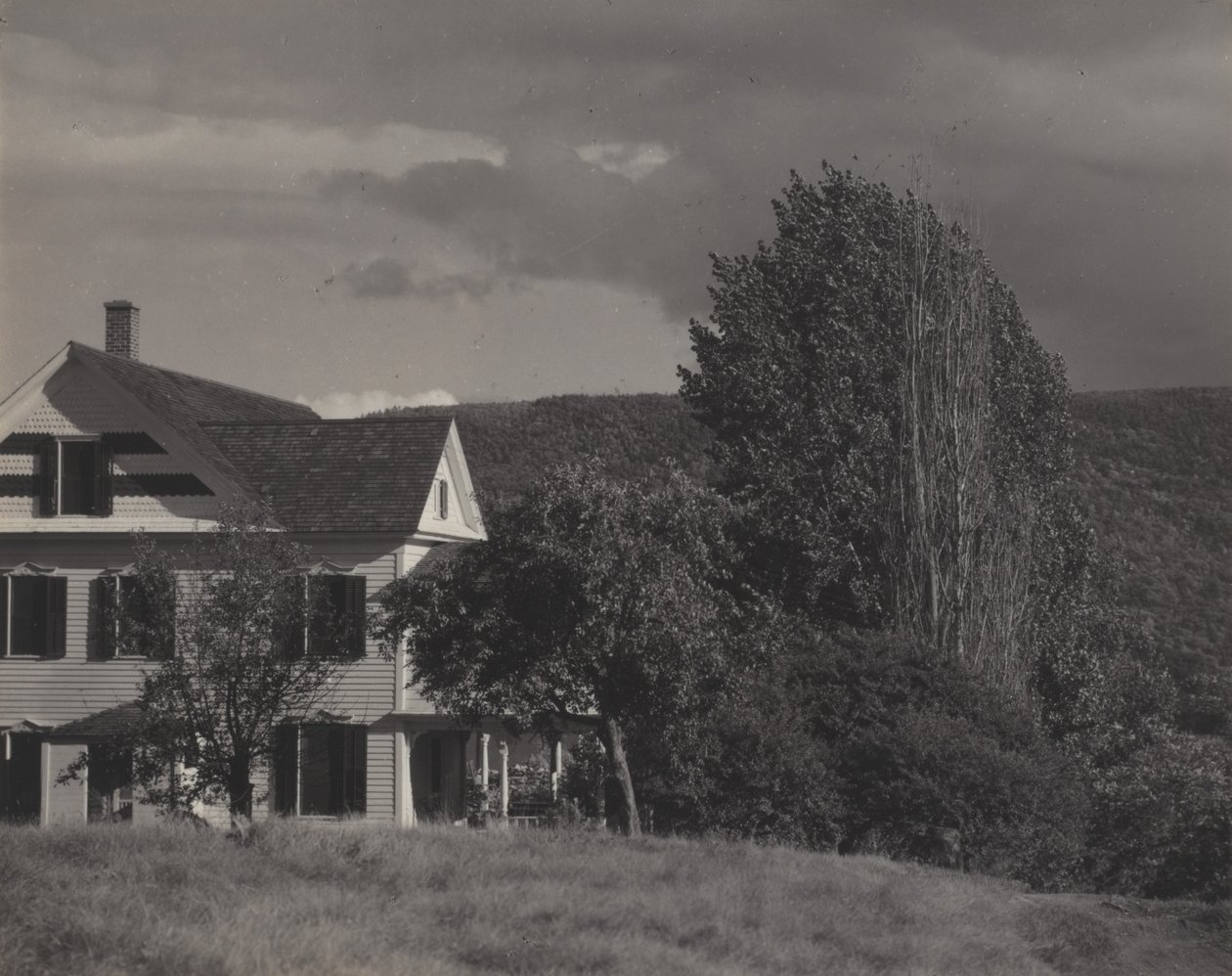 House and Poplars, Lake George by Alfred Stieglitz