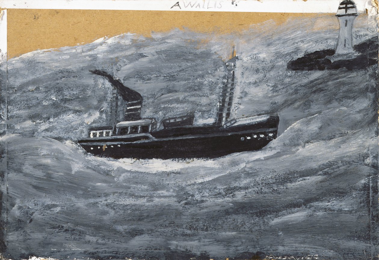Trawler and Pier by Alfred Wallis