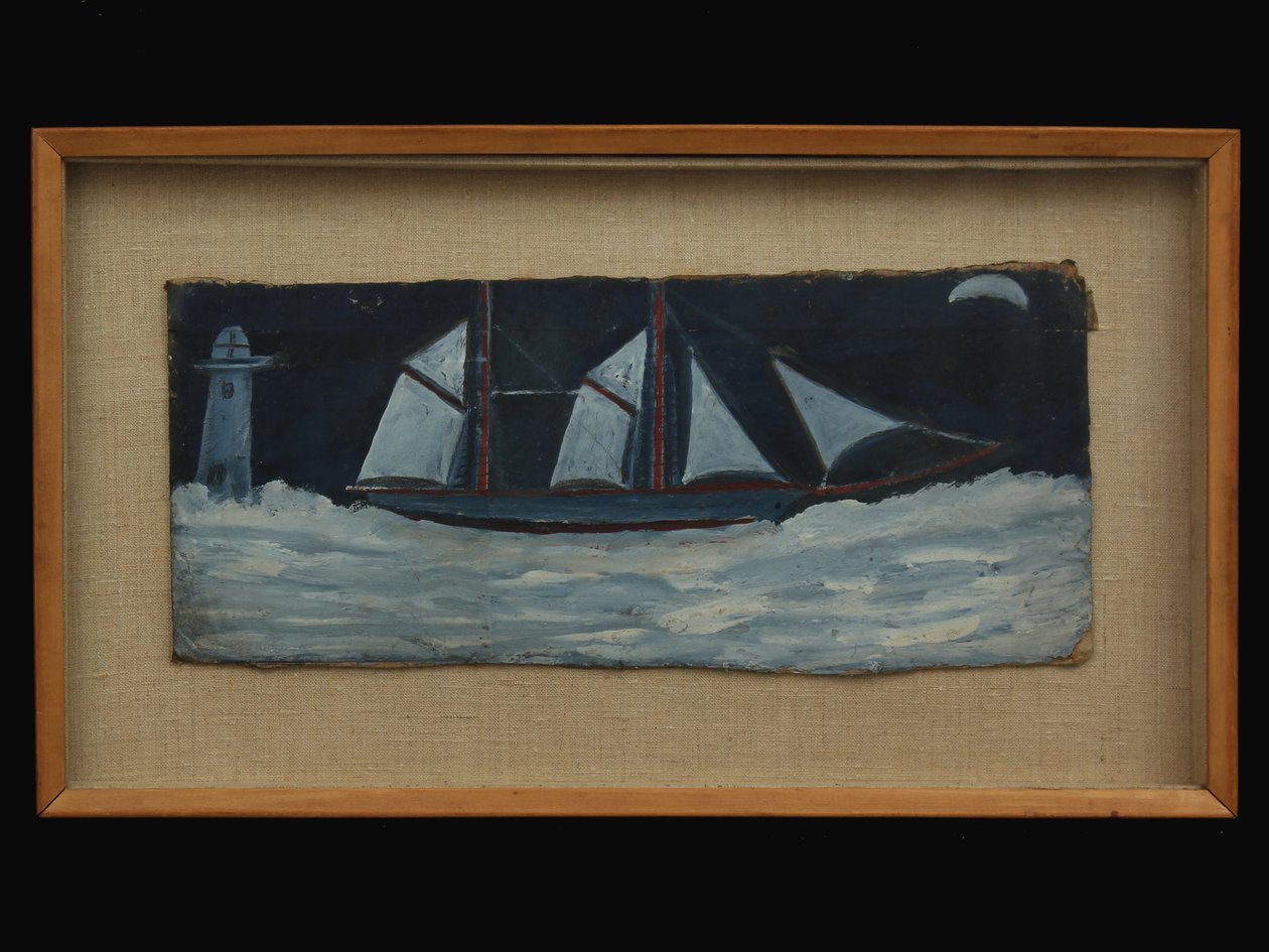 Trawler off Cornish Coast by Alfred Wallis