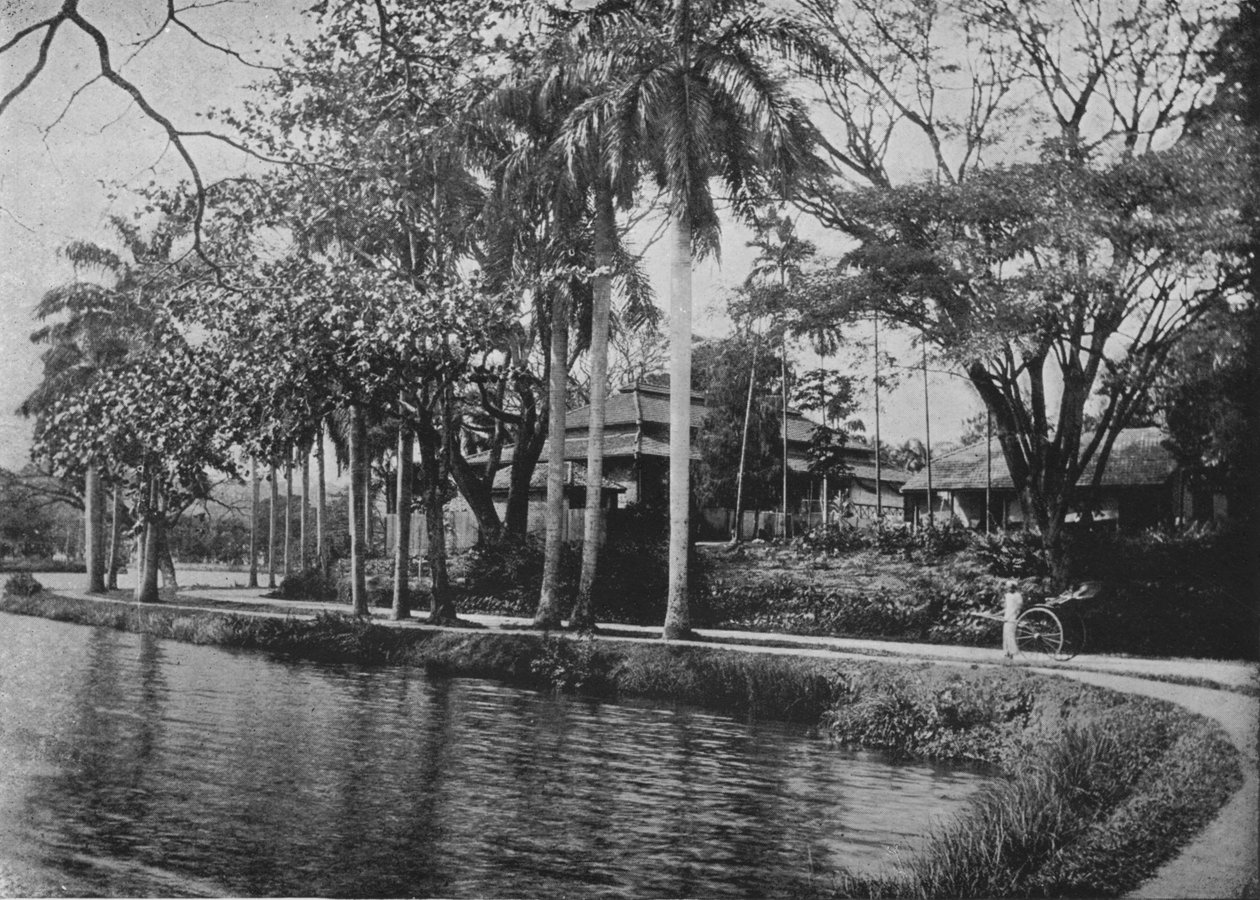Kandy - A Picturesque Corner of the Lake, c. 1890 by Alfred William Amandus Plate