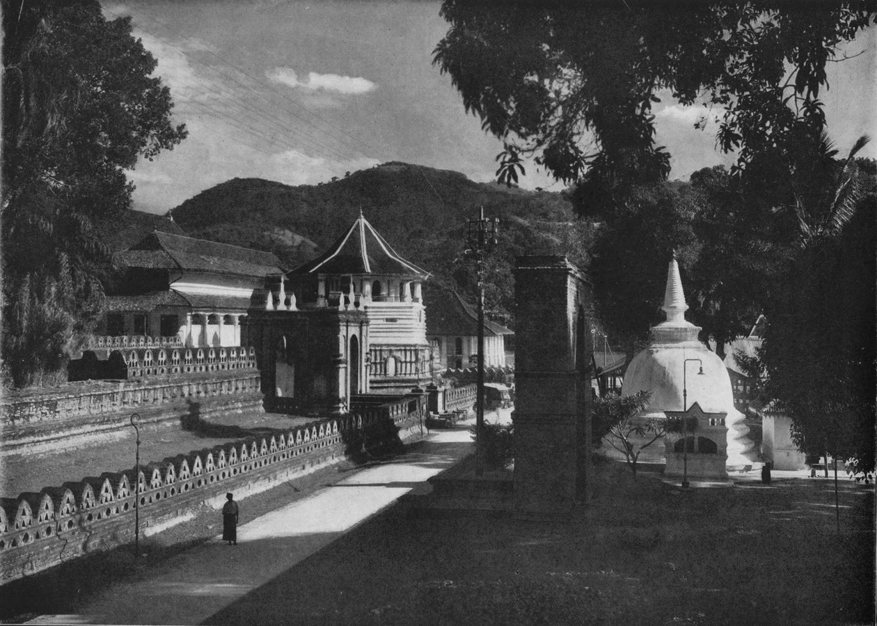 The Temple of the Holy Tooth and Dagoba, Kandy, Ceylon by Alfred William Amandus Plate
