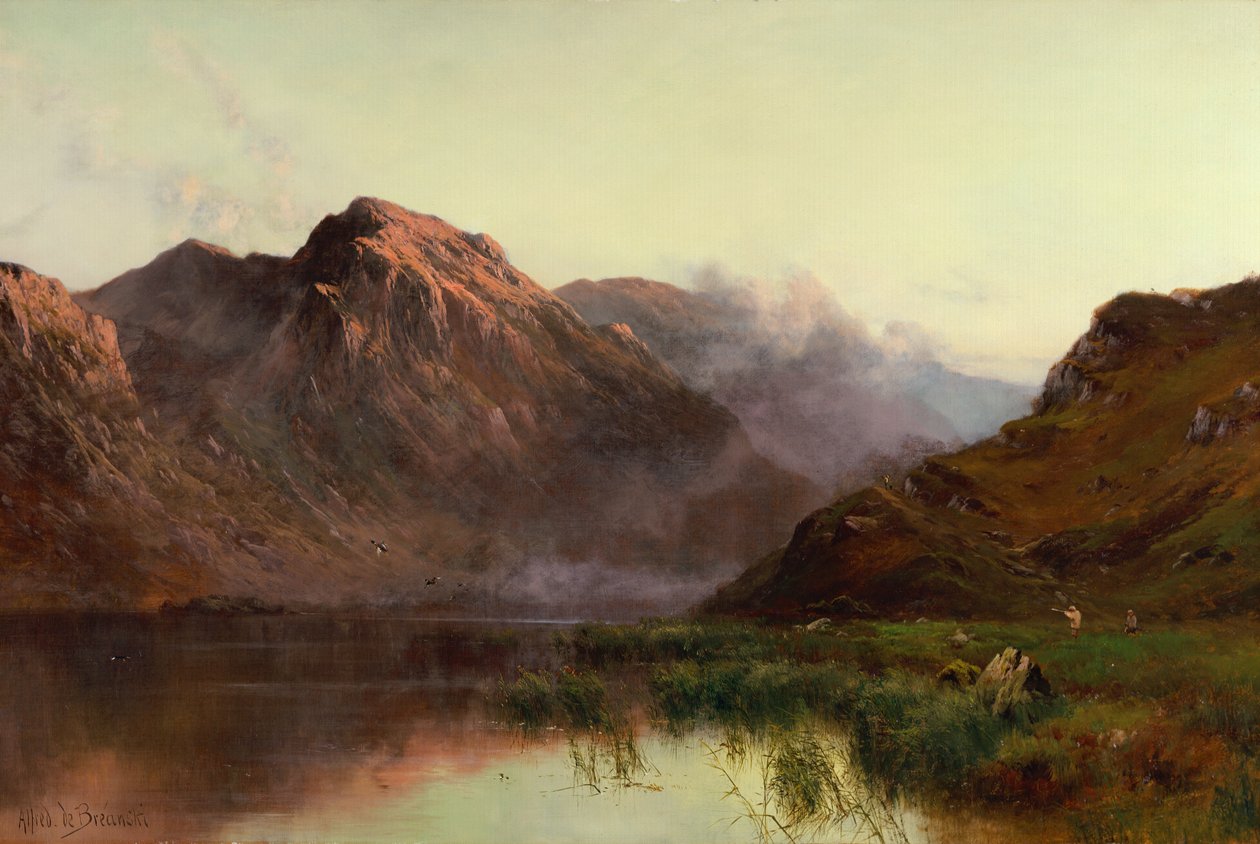 The Hunt of Wildfowl Llyn Crafnaut by Alfred de Breanski