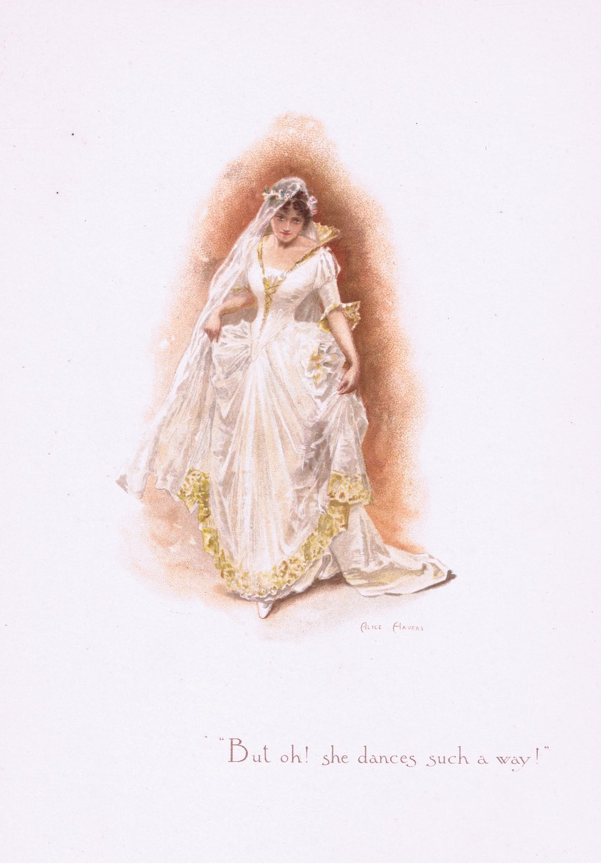 But oh, she dances such a way!, from Some Old Love Songs published by Hildesheimer & Faulkner, 1892 by Alice Havers