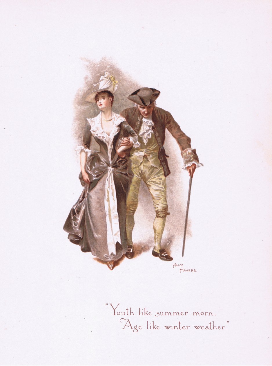 Youth like a summer morn, from Some Old Love Songs published by Hildesheimer & Faulkner, 1892 by Alice Havers