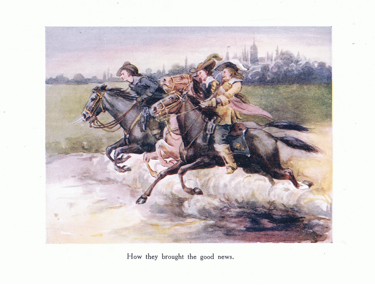 How they brought the good news from Ghent to Aix, illustration from Poems for the Young: Robert Browning, c.1920 by Alice Ross