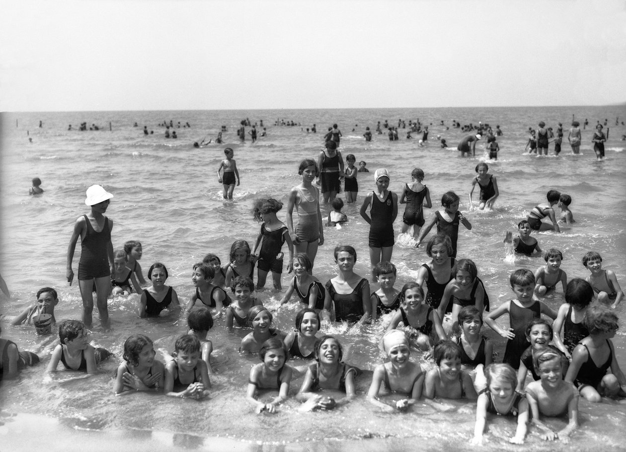 Villa Rosa Maltoni Mussolini: Summer Camp Students, Posing During a Swim by Fratelli Alinari
