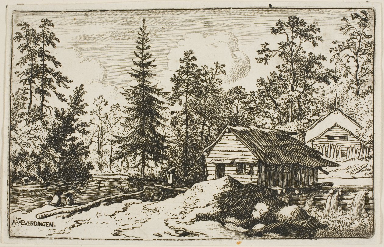 Woman Watching a Skiff by Allaert van Everdingen