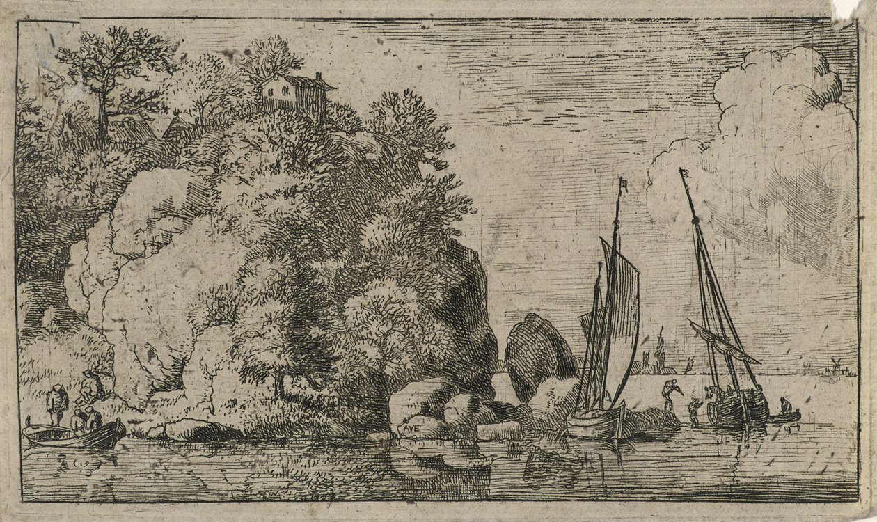 Two Boats on a Wide River by Allart van Everdingen