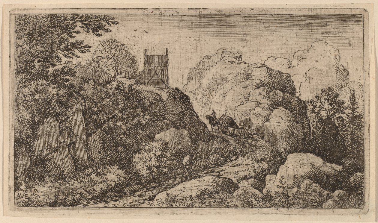 Cart in a Narrow Pass by Allart van Everdingen