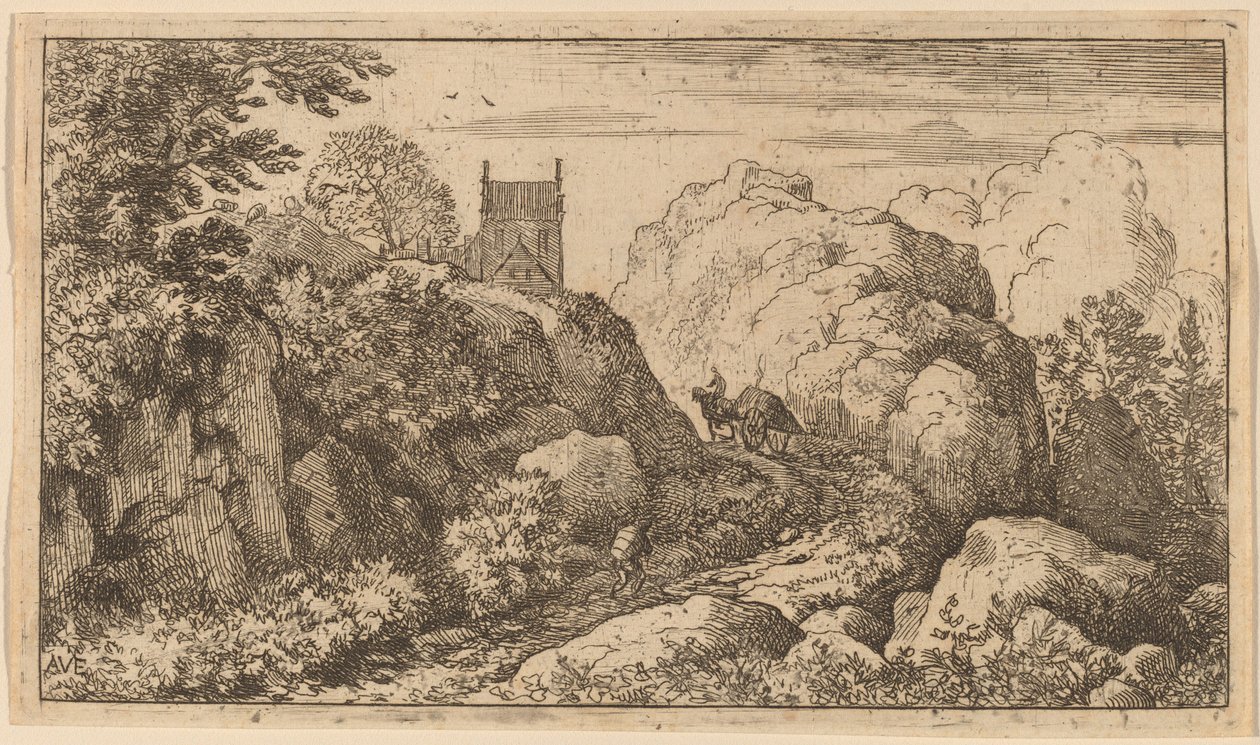 Cart in a Narrow Pass by Allart van Everdingen