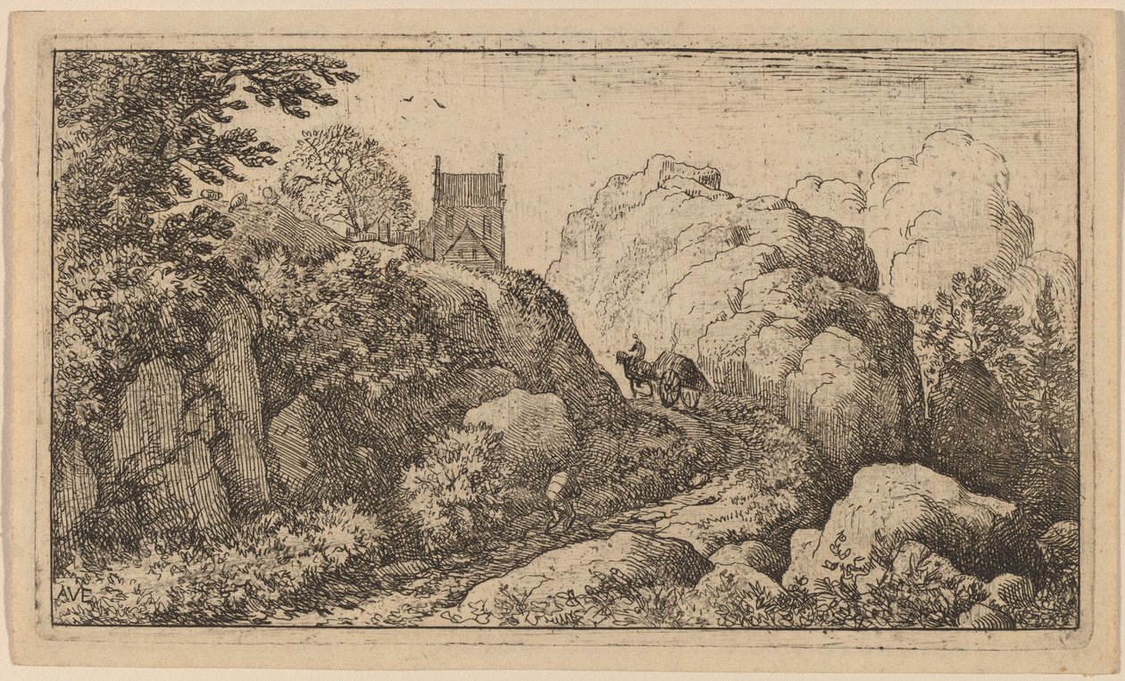 Cart in a Narrow Pass, probably c. 1645-1656 by Allart van Everdingen