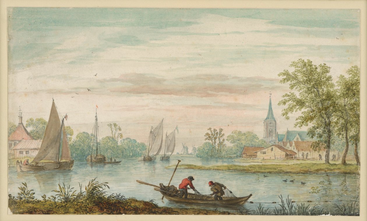 River Landscape by Allart van Everdingen