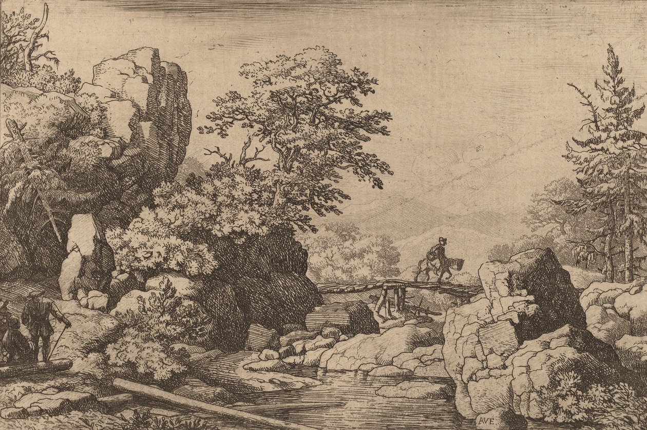 Horseman on a Bridge, probably c. 1645-1656 by Allart van Everdingen