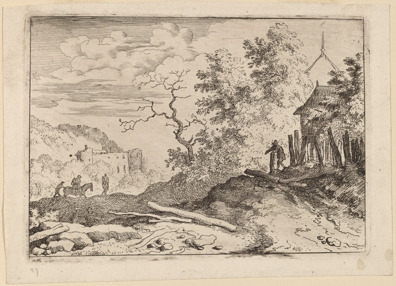 Hut with the Remains of a Hedge by Allart van Everdingen