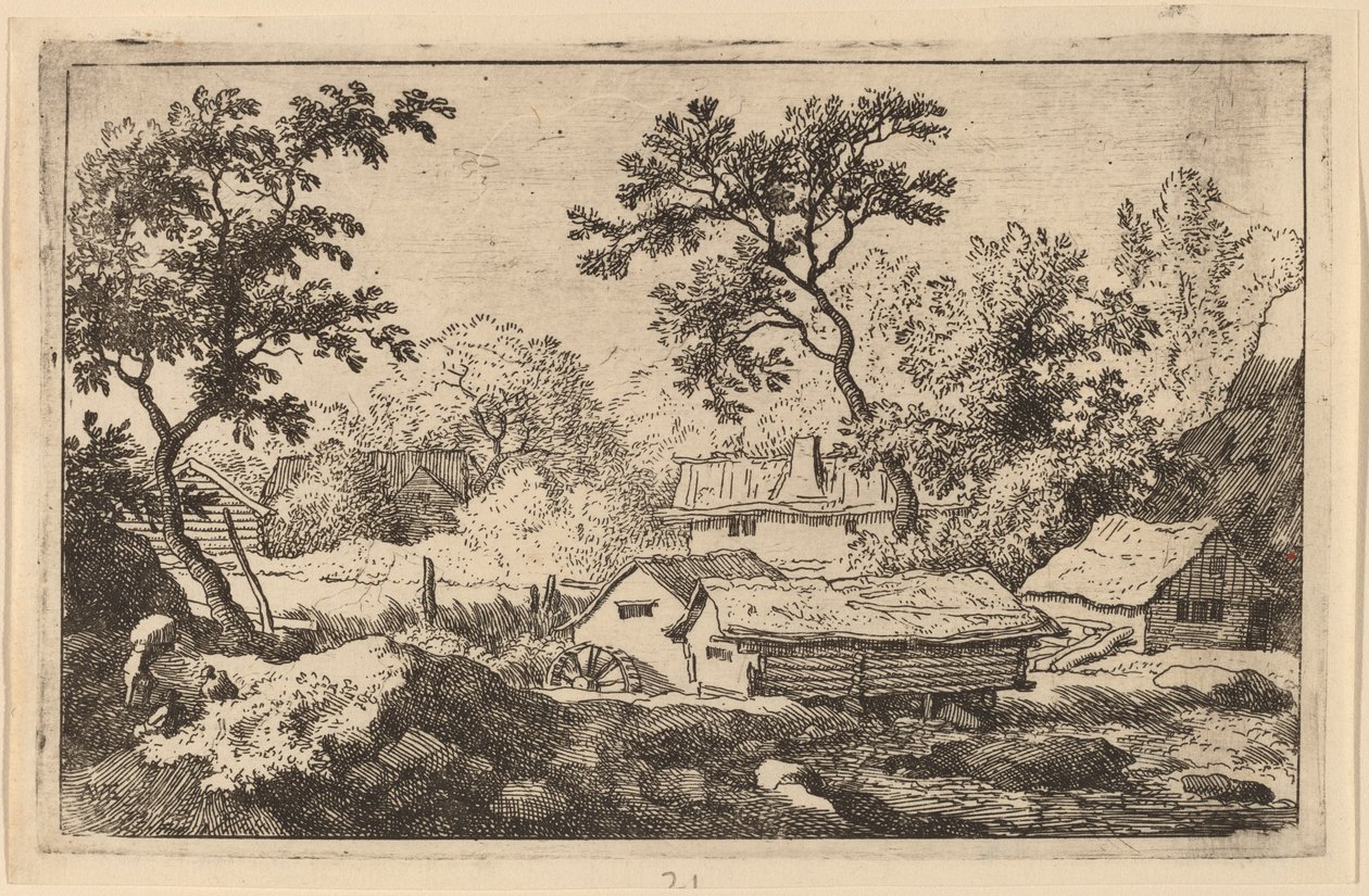 Mill Below a Waterfall, probably c. 1645-1656 by Allart van Everdingen