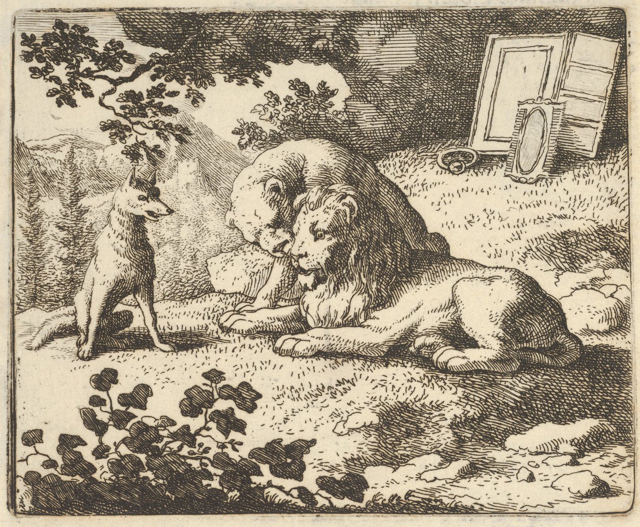 Renard Lies that he Gave the Ram Various Precious Objects that Were Meant for the Lion, 1650-75 by Allart van Everdingen