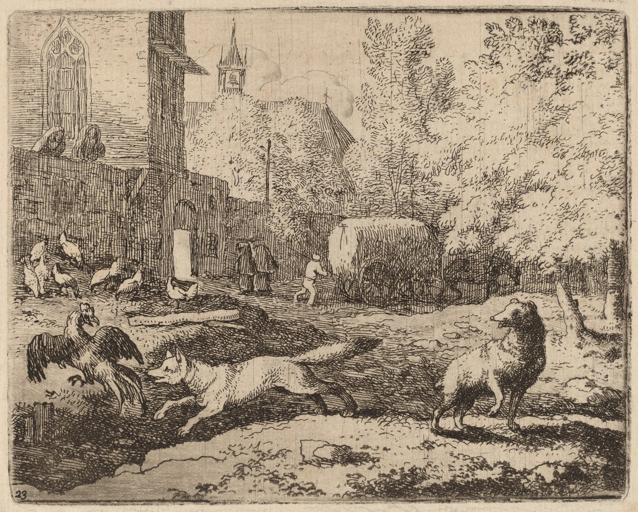 Reynard Attempts to Pilfer a Rooster by Allart van Everdingen