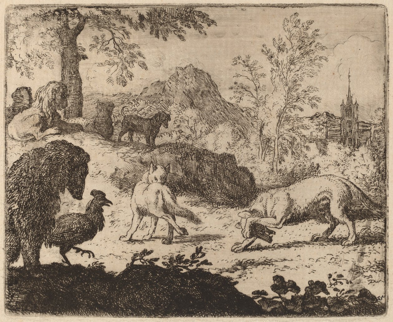 Reynard Blinds the Wolf in One Eye by Allart van Everdingen