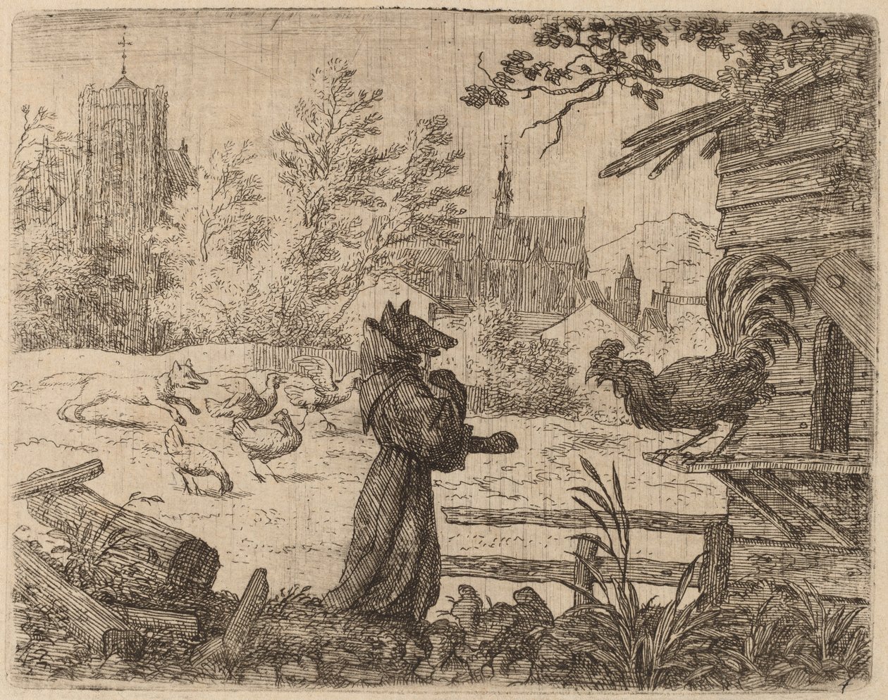 Reynard Disguised as a Monk, probably c. 1645-1656 by Allart van Everdingen