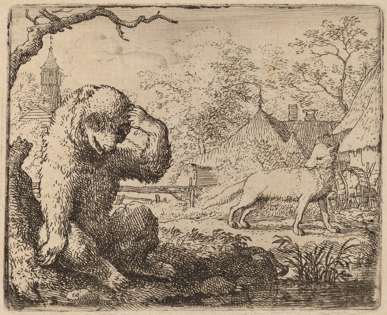 Reynard Mocks the Woeful Bear by Allart van Everdingen