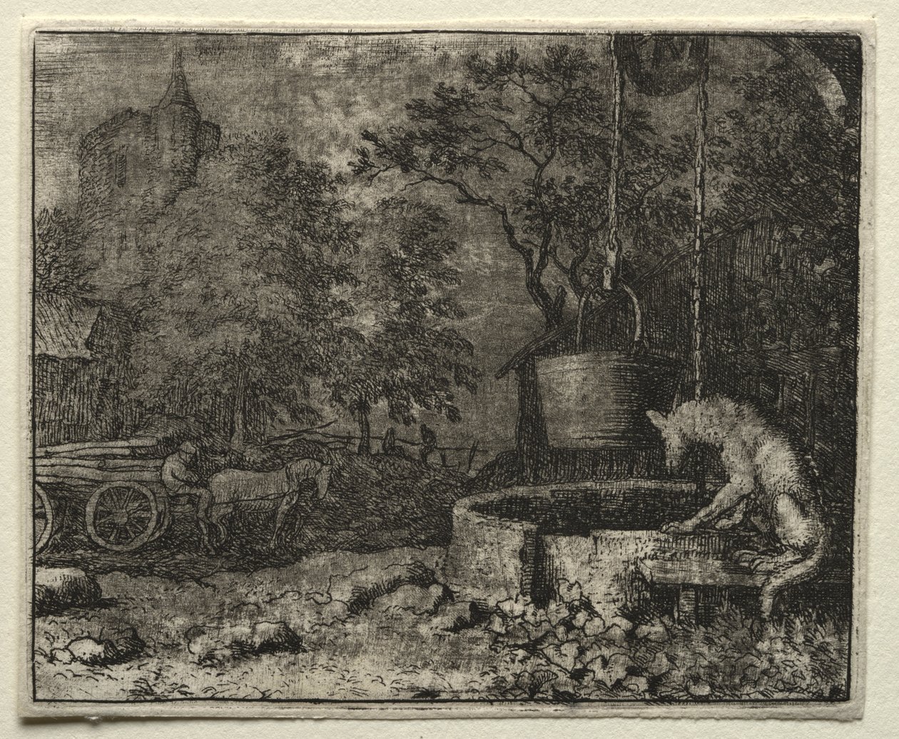 Reynard the Fox: Reynard Tricks the Wife of the Wolf by Allart van Everdingen