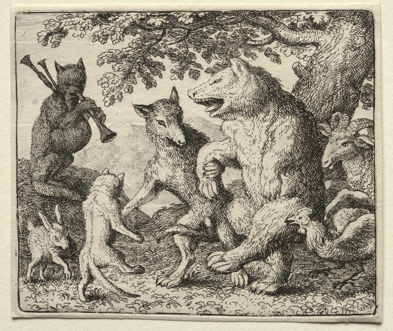 Reynard the Fox: The Wolf and the Bear Celebrate Their Freedom by Allart van Everdingen