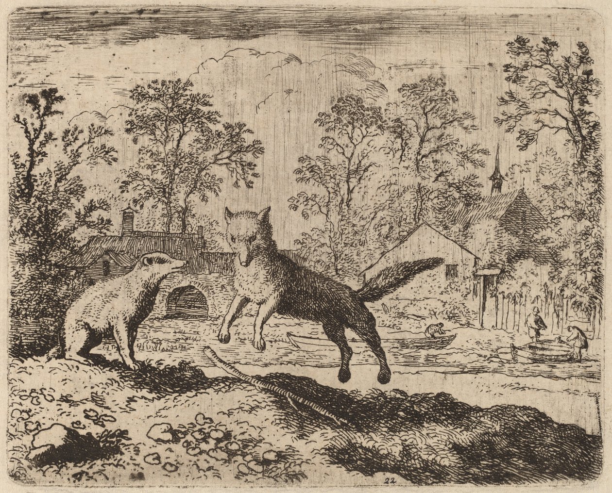 The Badger Imposes a Penance on Reynard by Allart van Everdingen