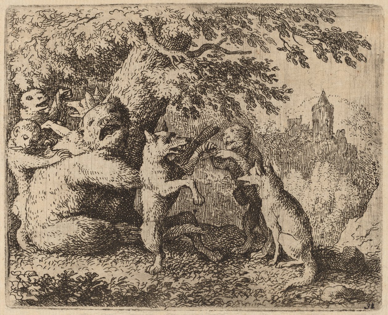 The Bear and the Wolf are Persecuted by Allart van Everdingen