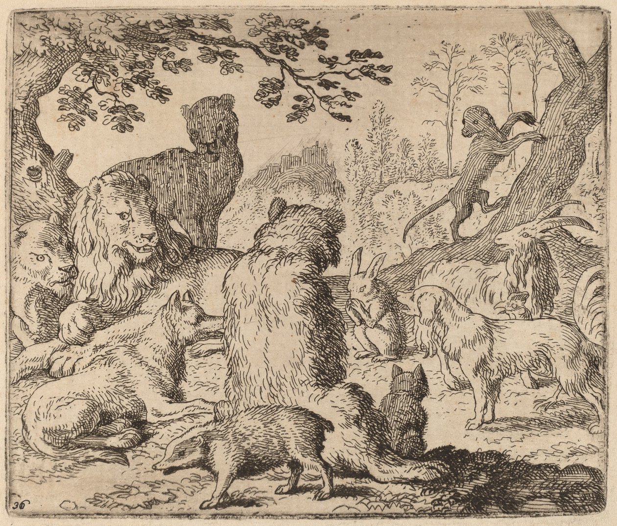 The Lion Orders a Mass Assault on Reynard, probably c. 1645-1656 by Allart van Everdingen