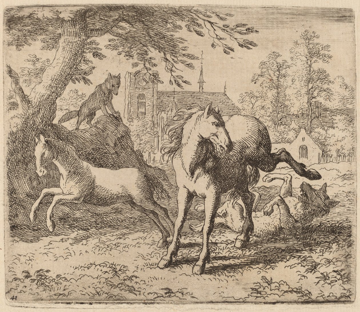 The Mare and the Wolf, probably c. 1645-1656 by Allart van Everdingen