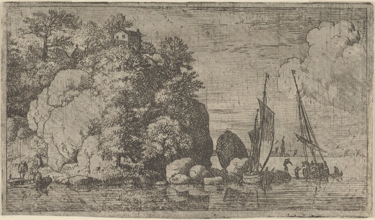 The Two Boats on the River by Allart van Everdingen
