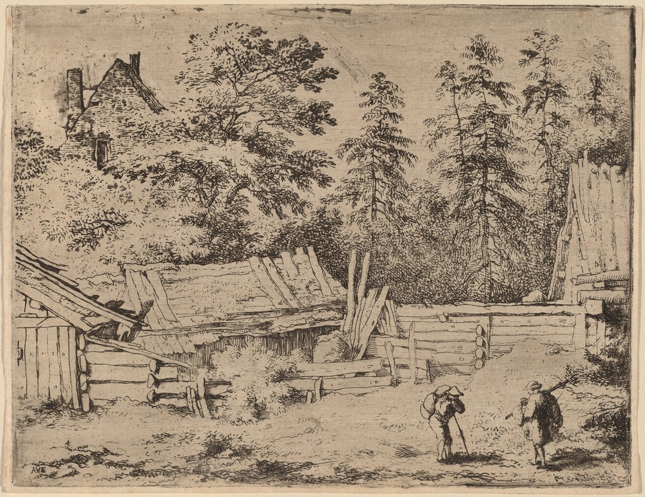 Three Cottages by Allart van Everdingen